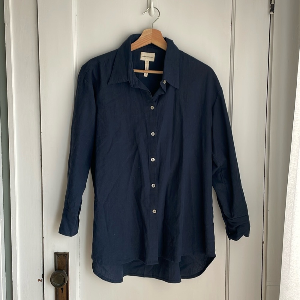 Laude the Label Cotton Button Down Tunic in Indigo